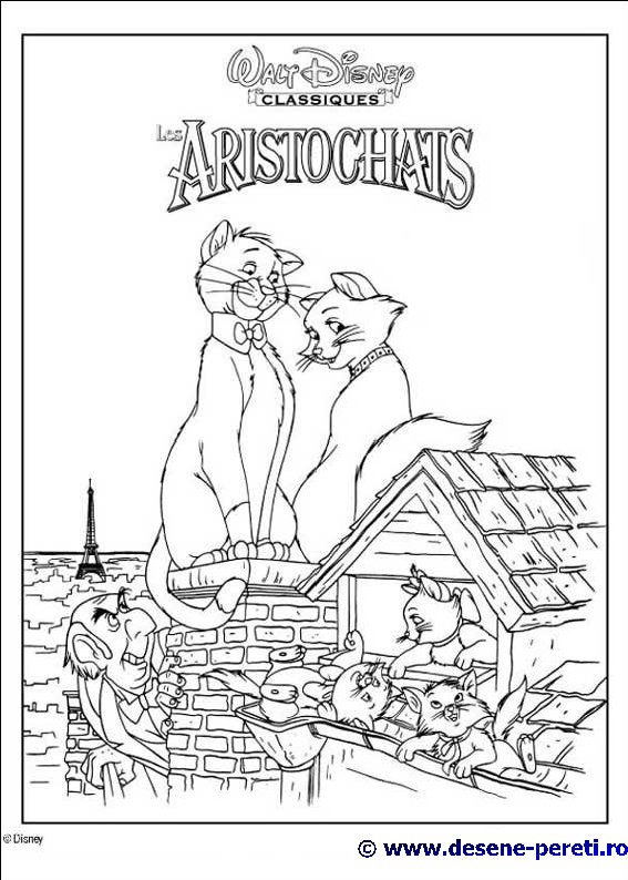 pisicile aristocrate desene colorat